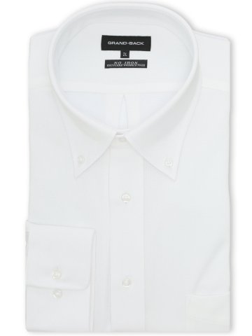 【大きいサイズ】グランバック/GRAND-BACK ノンアイロンストレッチ ボタンダウン長袖ニットシャツ