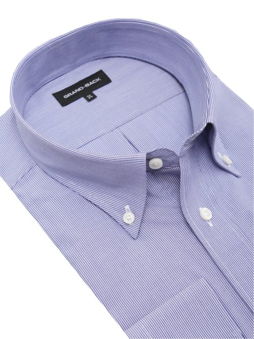 【大きいサイズ】グランバック/GRAND-BACK 綿100% 形態安定 ボタンダウン長袖シャツ