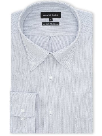 【大きいサイズ】グランバック/GRAND-BACK ノンアイロンストレッチ ボタンダウン長袖ニットシャツ