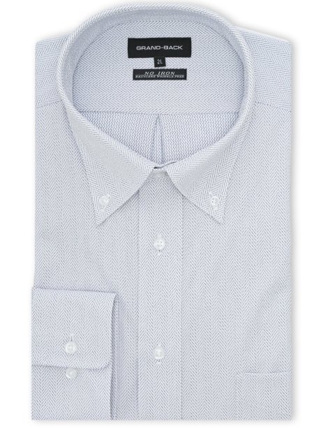 【大きいサイズ】グランバック/GRAND-BACK ノンアイロンストレッチ ボタンダウン長袖ニットシャツ