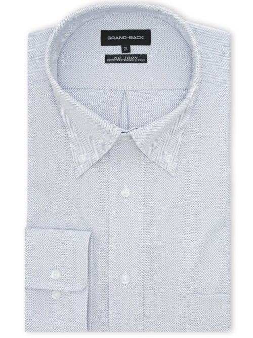 【大きいサイズ】グランバック/GRAND-BACK ノンアイロンストレッチ ボタンダウン長袖ニットシャツ