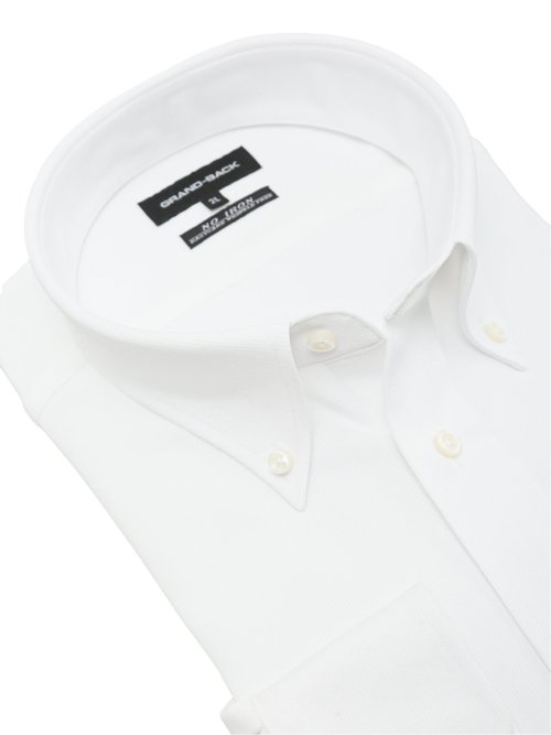 【大きいサイズ】グランバック/GRAND-BACK ノーアイロンストレッチ ボタンダウン長袖ニットシャツ