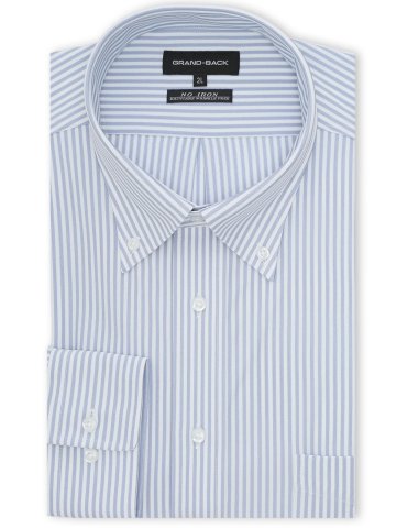 【大きいサイズ】グランバック/GRAND-BACK ノンアイロンストレッチ ボタンダウン長袖ニットシャツ