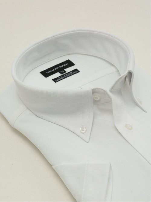 【大きいサイズ】グランバック/GRAND-BACK ノンアイロン ストレッチ ボタンダウン 半袖 ニット シャツ