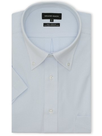 【大きいサイズ】グランバック/GRAND-BACK ノンアイロン ストレッチ ボタンダウン 半袖 ニット シャツ