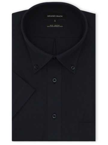 【大きいサイズ】グランバック/GRAND-BACK ノンアイロン ストレッチ ボタンダウン 半袖 ニット シャツ