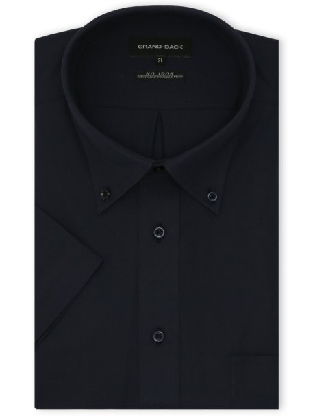 【大きいサイズ】グランバック/GRAND-BACK ノンアイロン ストレッチ ボタンダウン 半袖 ニット シャツ