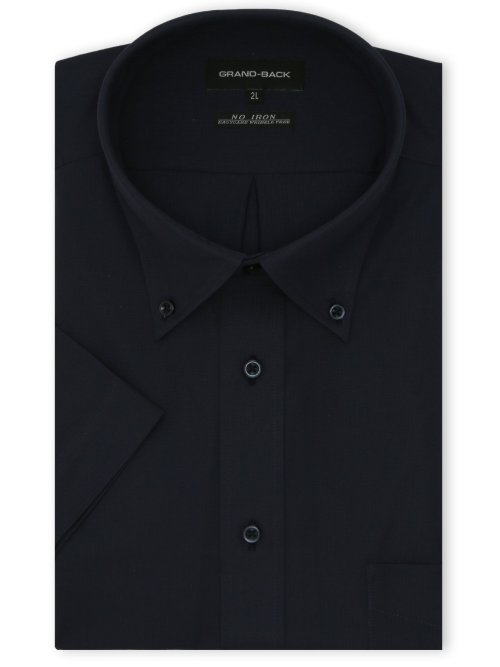 【大きいサイズ】グランバック/GRAND-BACK ノンアイロン ストレッチ ボタンダウン 半袖 ニット シャツ