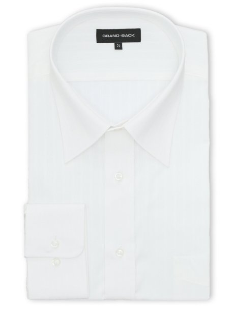 【大きいサイズ】グランバック/GRAND-BACK 綿100% 形態安定 セミワイドカラー長袖シャツ