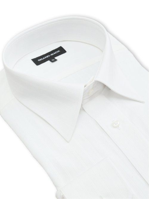 【大きいサイズ】グランバック/GRAND-BACK 綿100% 形態安定 セミワイドカラー長袖シャツ