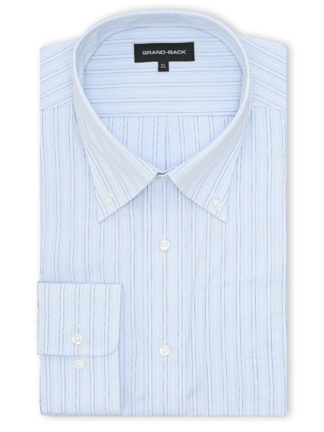 【大きいサイズ】グランバック/GRAND-BACK 形態安定 ボタンダウン長袖シャツ