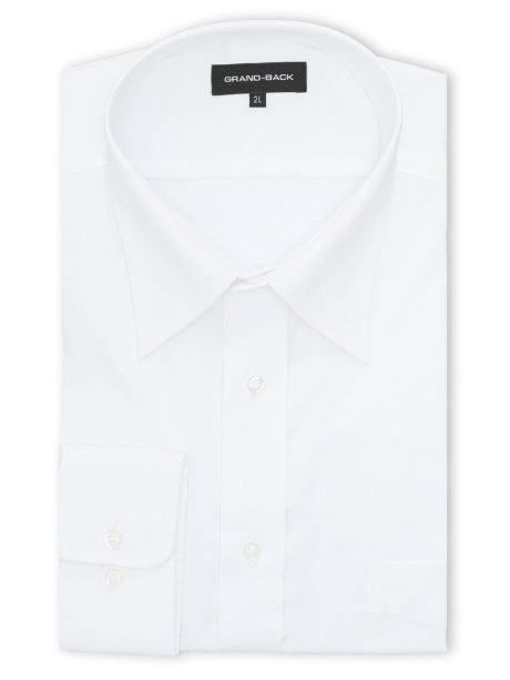 【大きいサイズ】グランバック/GRAND-BACK 綿100% 形態安定 セミワイドカラー長袖シャツ