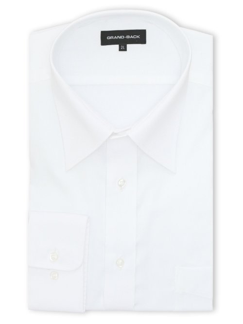 【大きいサイズ】グランバック/GRAND-BACK 綿100% 形態安定 セミワイドカラー長袖シャツ