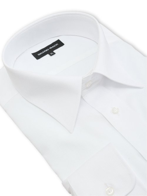 【大きいサイズ】グランバック/GRAND-BACK 綿100% 形態安定 セミワイドカラー長袖シャツ