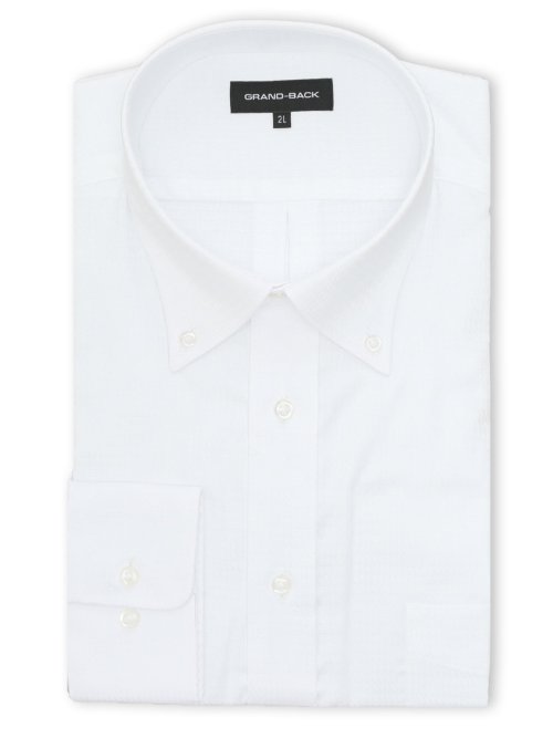 【大きいサイズ】グランバック/GRAND-BACK 綿100% 形態安定 ボタンダウン長袖シャツ