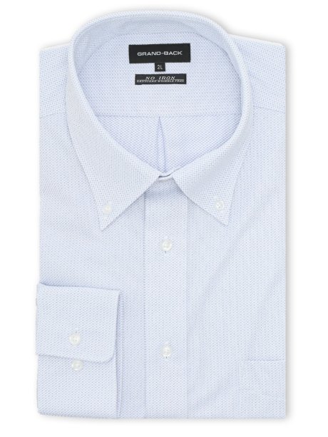 【大きいサイズ】グランバック/GRAND-BACK ノンアイロンストレッチ ボタンダウン長袖ニットシャツ
