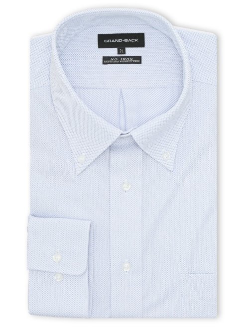 【大きいサイズ】グランバック/GRAND-BACK ノンアイロンストレッチ ボタンダウン長袖ニットシャツ