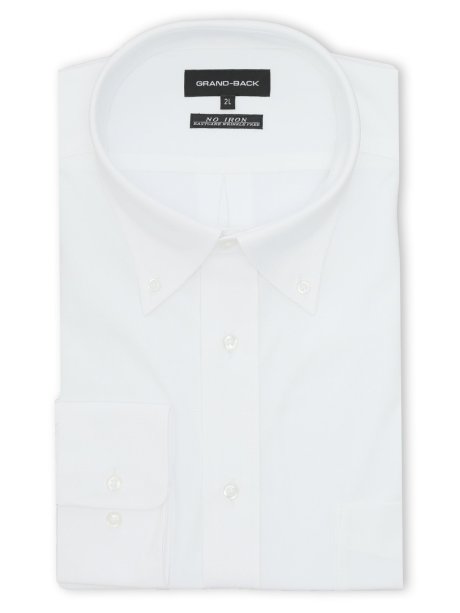 【大きいサイズ】グランバック/GRAND-BACK ノンアイロンストレッチ ボタンダウン長袖シャツ