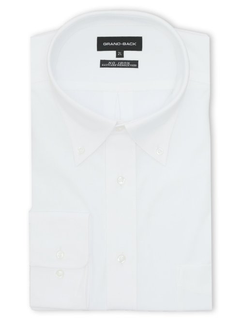 【大きいサイズ】グランバック/GRAND-BACK ノンアイロンストレッチ ボタンダウン長袖シャツ