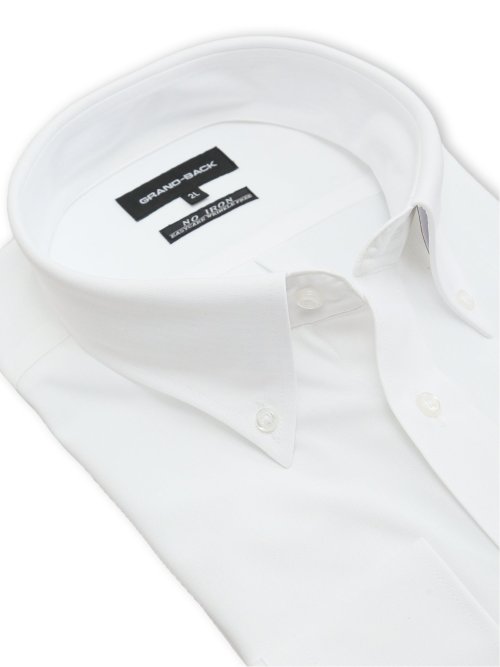 【大きいサイズ】グランバック/GRAND-BACK ノンアイロンストレッチ ボタンダウン長袖シャツ