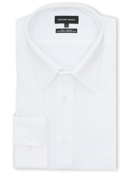 【大きいサイズ】グランバック/GRAND-BACK ノンアイロンストレッチ セミワイドカラー長袖ニットシャツ