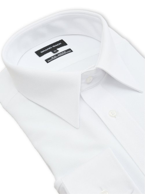 【大きいサイズ】グランバック/GRAND-BACK ノンアイロンストレッチ セミワイドカラー長袖ニットシャツ