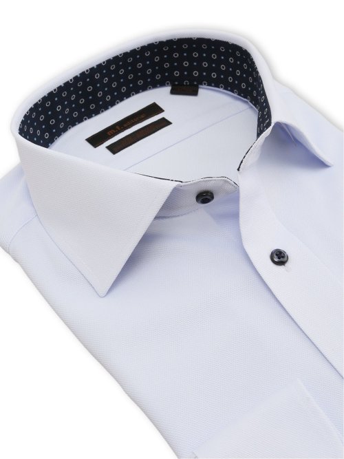 ノンアイロン ストレッチ NEWスタンダードフィット ワイドカラー長袖ニットシャツ