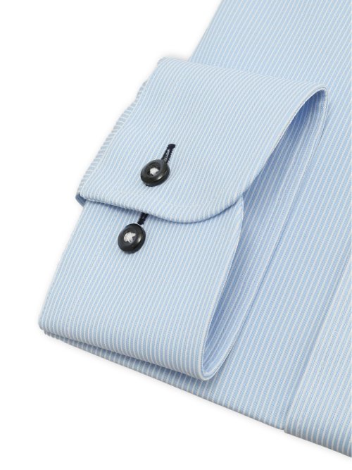 ノンアイロン ストレッチ NEWスタンダードフィット ボタンダウン長袖ニットシャツ