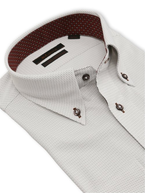 ノンアイロン ストレッチ NEWスタンダードフィット ボタンダウン長袖ニットシャツ