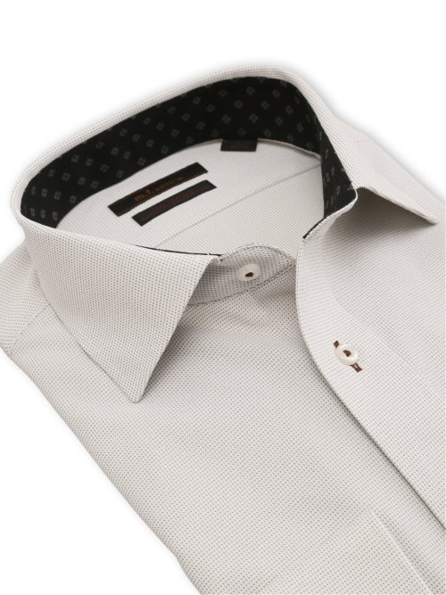 ノンアイロン ストレッチ NEWスタンダードフィット ワイドカラー長袖ニットシャツ