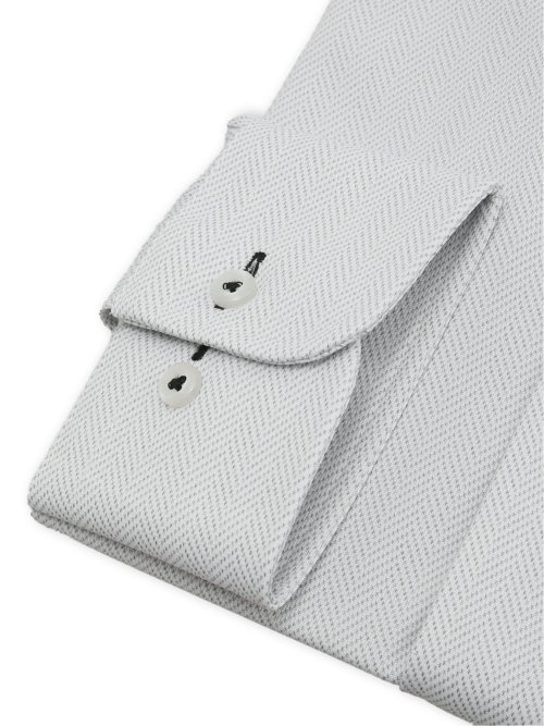 ノンアイロン ストレッチ NEWスタンダードフィット レギュラーカラー長袖ニットシャツ