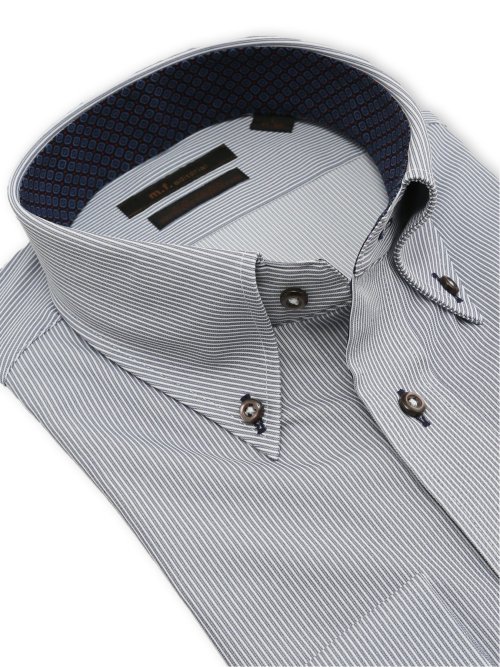 ノンアイロン ストレッチ NEWスタンダードフィット ボタンダウン長袖ニットシャツ