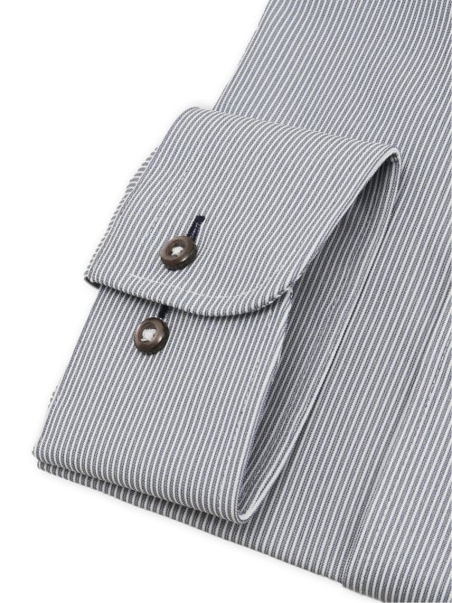 ノンアイロン ストレッチ NEWスタンダードフィット ボタンダウン長袖ニットシャツ