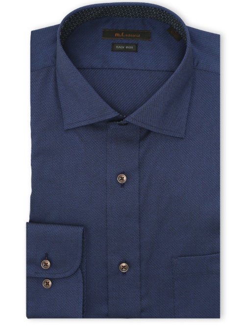 イージーアイロン ストレッチ NEWスタンダードフィット ワイドカラー長袖シャツ