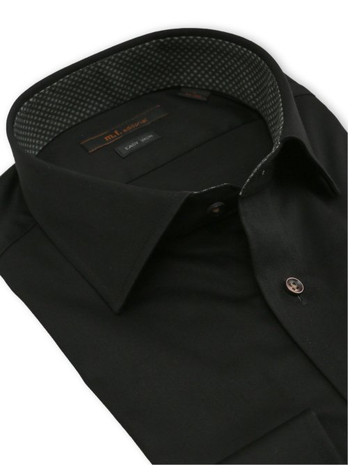 イージーアイロン ストレッチ NEWスタンダードフィット ワイドカラー長袖シャツ