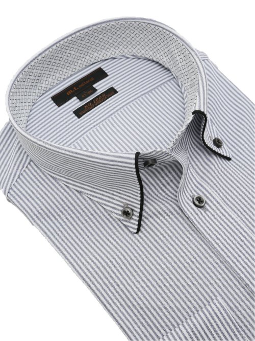 ノーアイロンストレッチ スタンダードフィット ボタンダウン長袖ニットシャツ