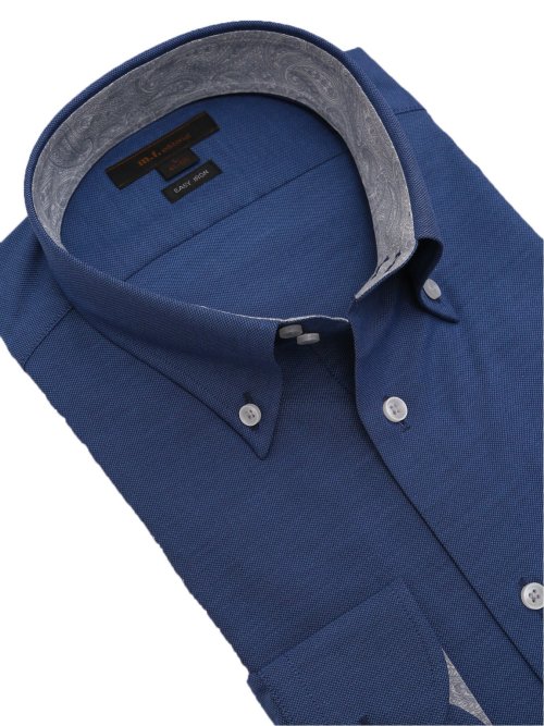 形態安定 ストレッチ スタンダードフィット ドゥエボタンダウン長袖シャツ