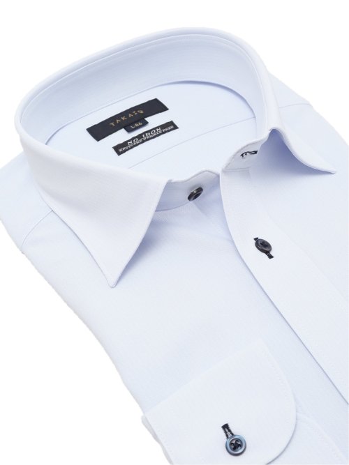 ノーアイロンストレッチ スタンダードフィット ワイドカラー長袖ニットシャツ