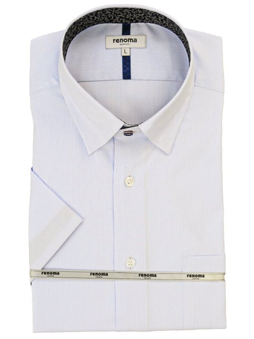 【ホワイト】(M)【超形態安定・大きいサイズ】 スナップダウン 半袖 形態安定 ワイシャツ