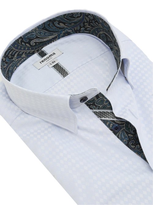 形態安定 スタンダードフィット ショートレギュラーカラースナップダウン長袖シャツ