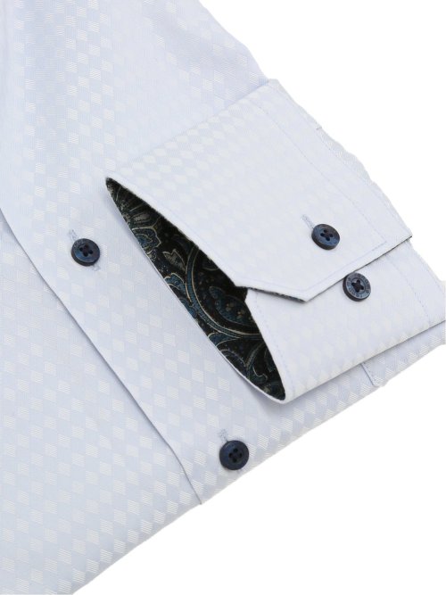 形態安定 スタンダードフィット ショートレギュラーカラースナップダウン長袖シャツ