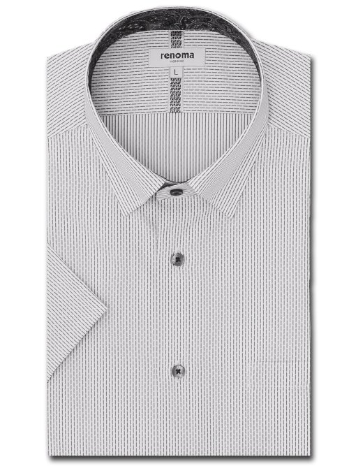 形態安定 スタンダードフィット ショートレギュラーカラースナップダウン半袖シャツ