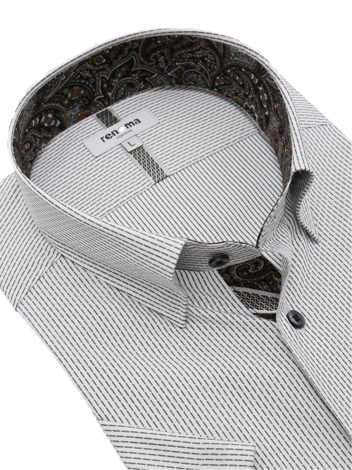 形態安定 スタンダードフィット ショートレギュラーカラースナップダウン半袖シャツ