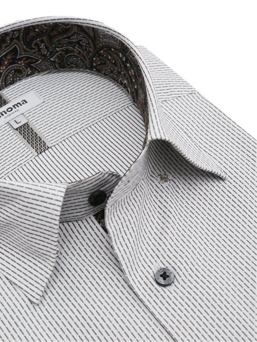 形態安定 スタンダードフィット ショートレギュラーカラースナップダウン半袖シャツ