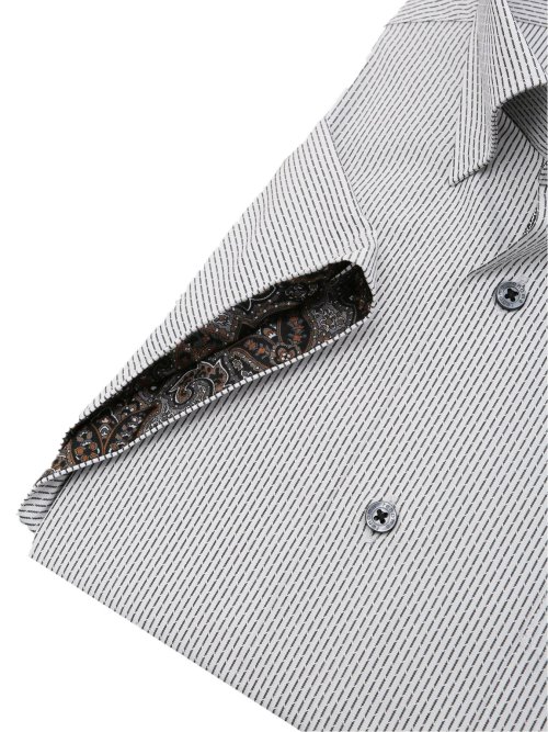 形態安定 スタンダードフィット ショートレギュラーカラースナップダウン半袖シャツ