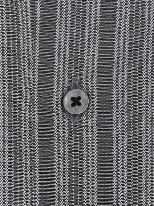 形態安定 スタンダードフィット ショートレギュラーカラースナップダウン長袖シャツ