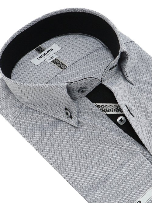 形態安定 スタンダードフィット ショートボタンダウン長袖シャツ