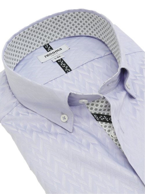 形態安定 スタンダードフィット ショートボタンダウンスナップダウン長袖シャツ