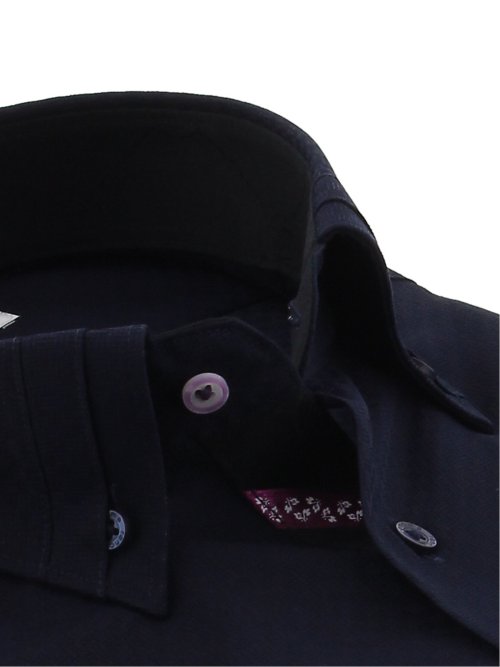 形態安定 スタンダードフィット 3枚衿ボタンダウン長袖シャツ(S：37-80 75紺): ビジネス シャツ/ブラウス | TAKA-Q