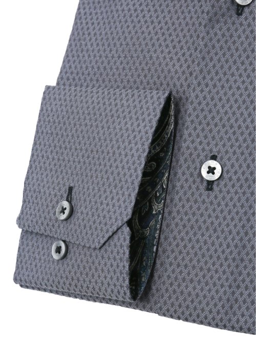 形態安定 スタンダードフィット 3枚衿風ボタンダウン長袖シャツ メンズ